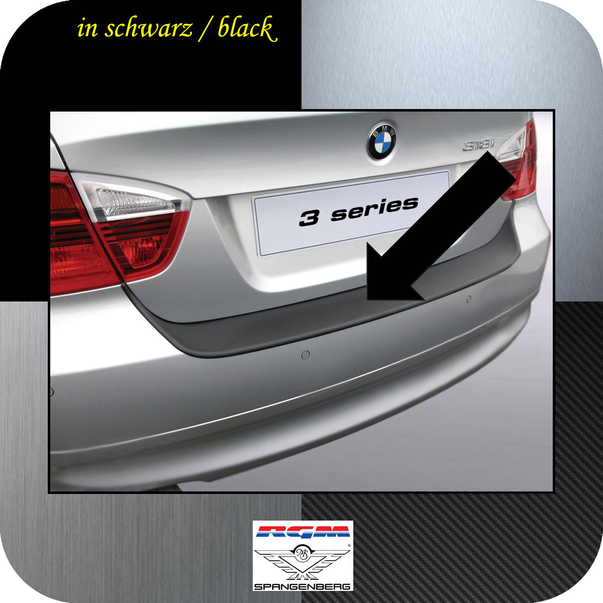 Ladekantenschutz schwarz BMW 3er E90 Limo 4-Türer vor Mopf 2005-08 3500105
