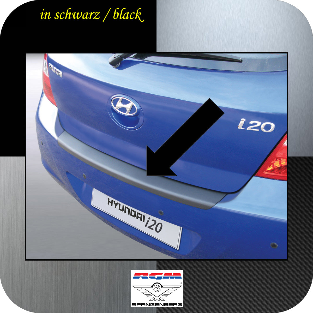 Ladekantenschutz schwarz Hyundai i20 I Schrägheck vor Mopf 2008-12 3500212