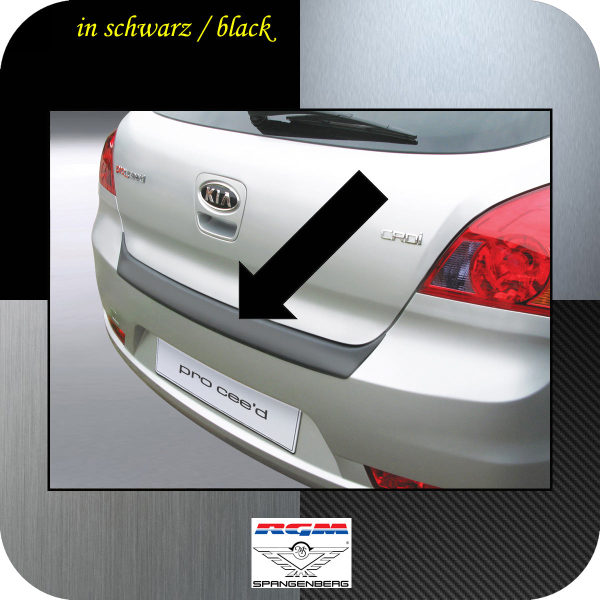 Ladekantenschutz schwarz Kia pro Cee'D I Schrägheck 3-Türer 2006-13 3500217