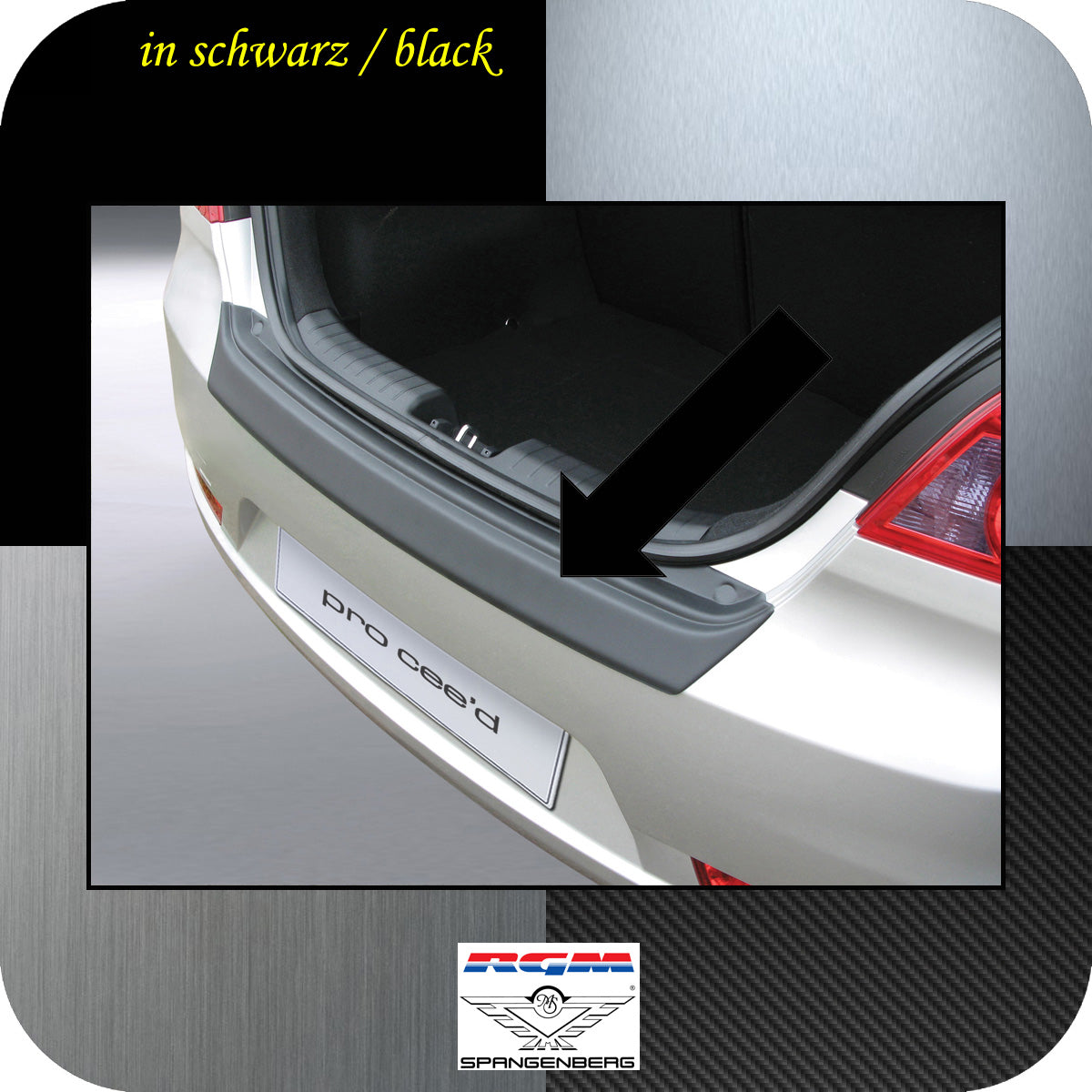 Ladekantenschutz schwarz Kia pro Cee'D I Schrägheck 3-Türer 2006-13 3500217