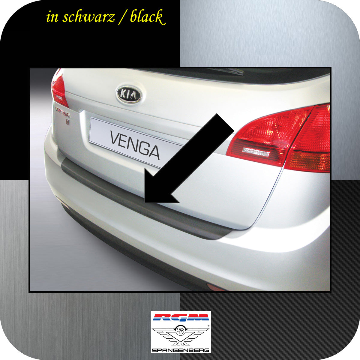 Ladekantenschutz schwarz Kia Venga Minivan 5-Türer ab Baujahr 2010- 3500218