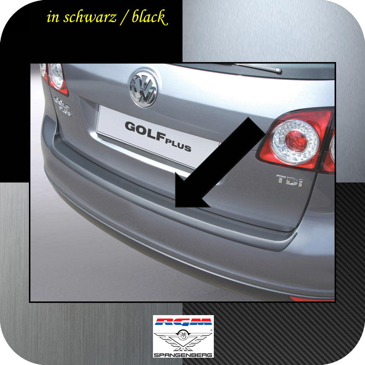 Ladekantenschutz schwarz VW Golf Plus Schrägheck vor Mopf 2005-09 3500224