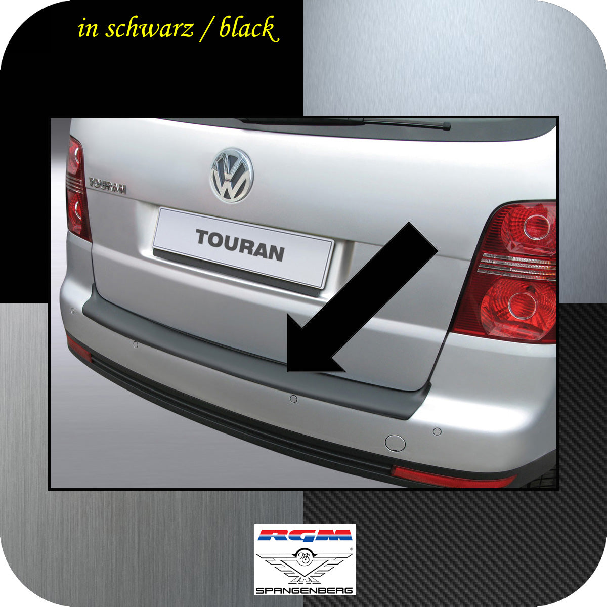 Ladekantenschutz schwarz VW Touran I Van Kombi vor facelift 2003-10 3500228