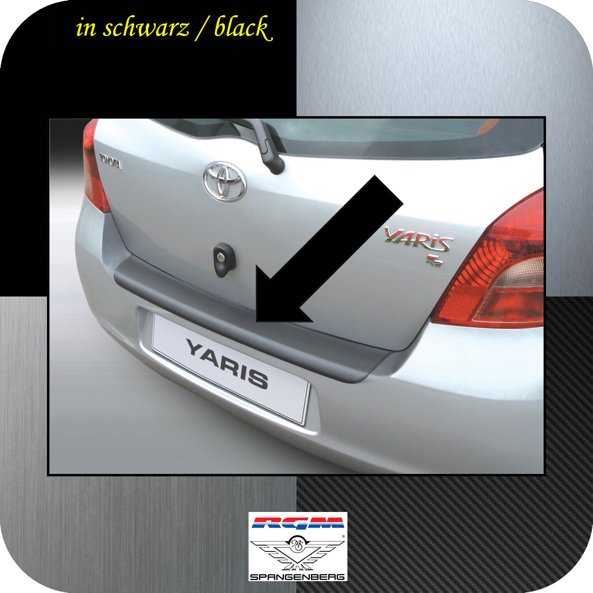 Ladekantenschutz schwarz Toyota Yaris II Schrägheck vor Mopf 2006-09 3500266