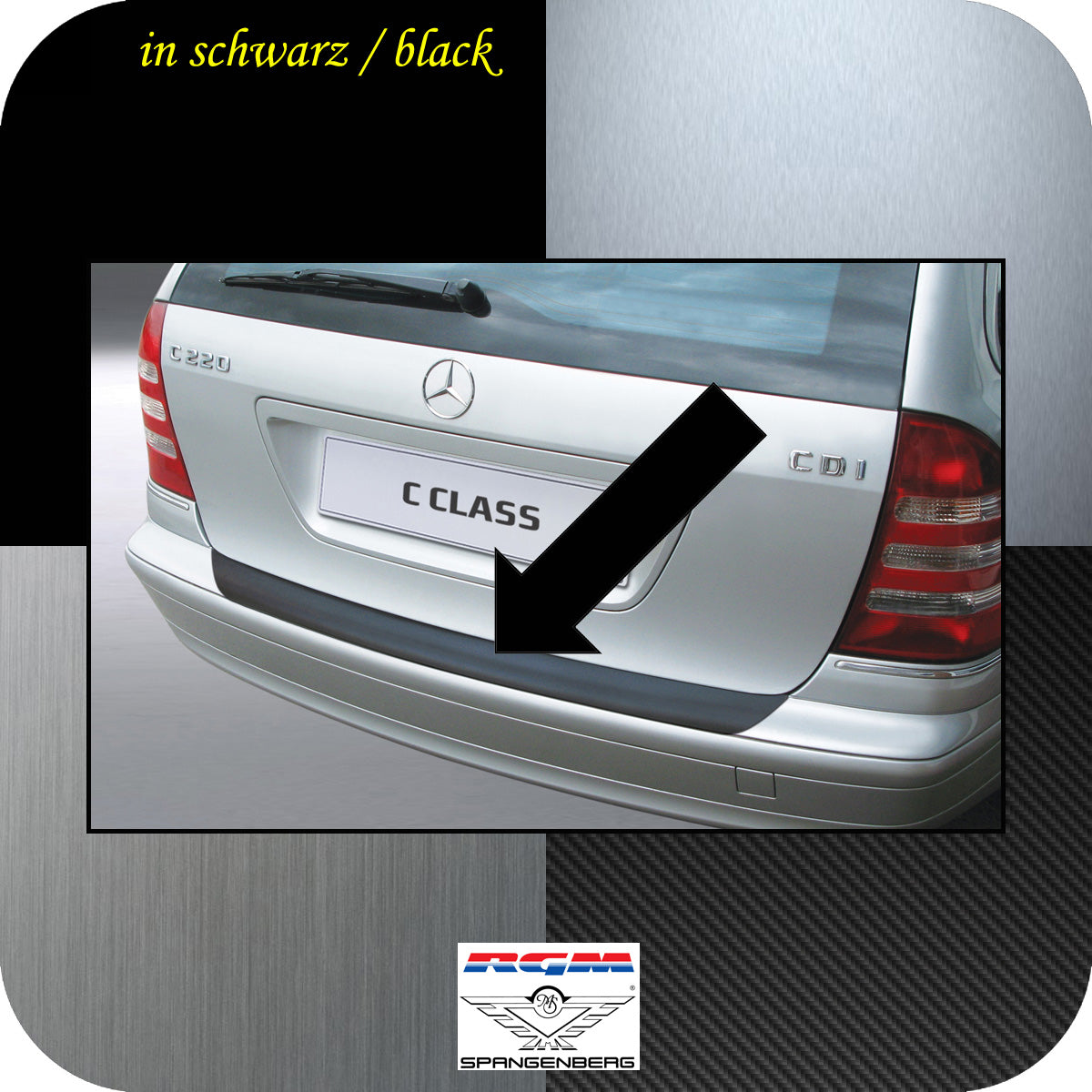 Ladekantenschutz schwarz Mercedes C-Klasse T-Modell S203 2001-2007 3500286