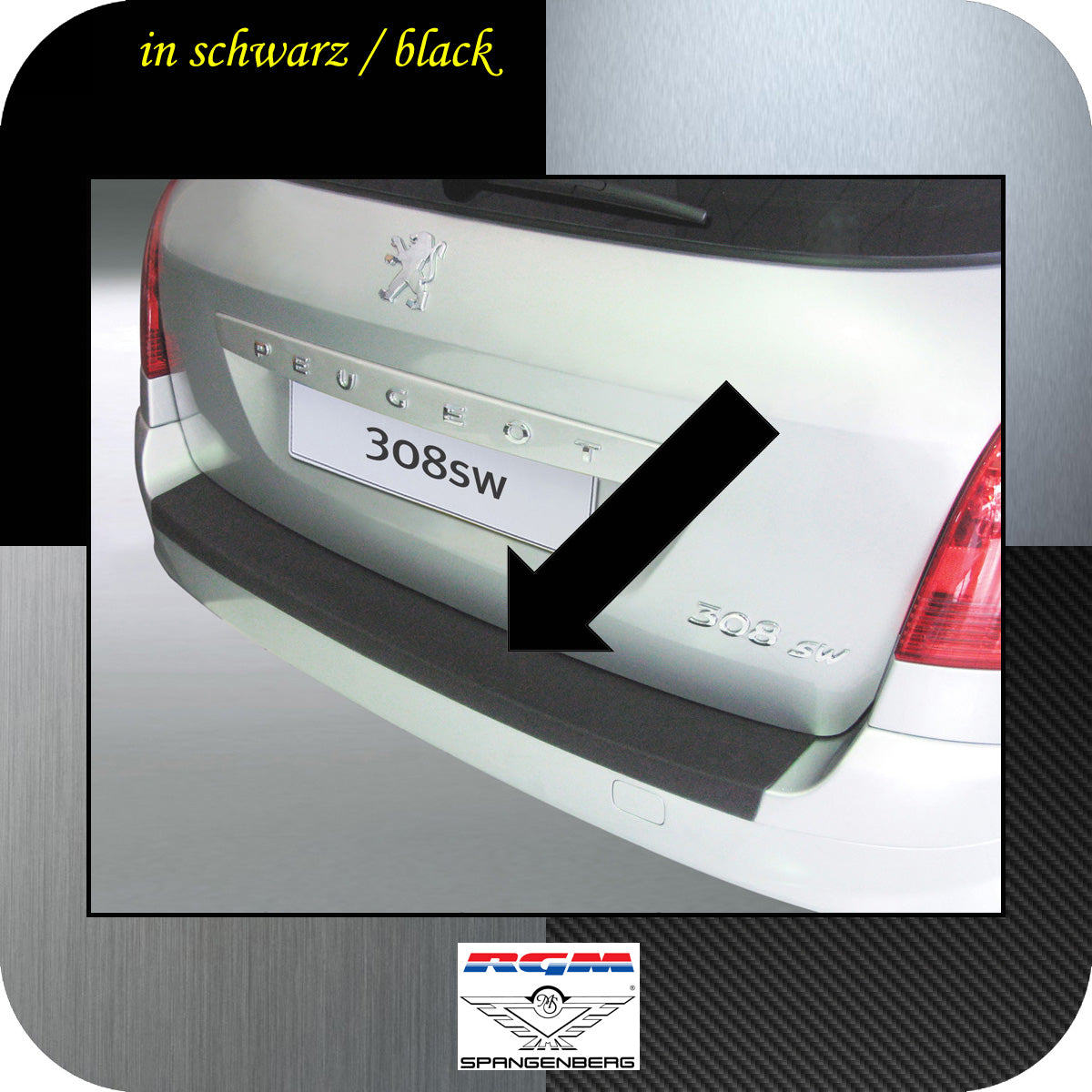 Ladekantenschutz schwarz Peugeot 308 SW I Kombi Baujahre 2007-2014 3500295