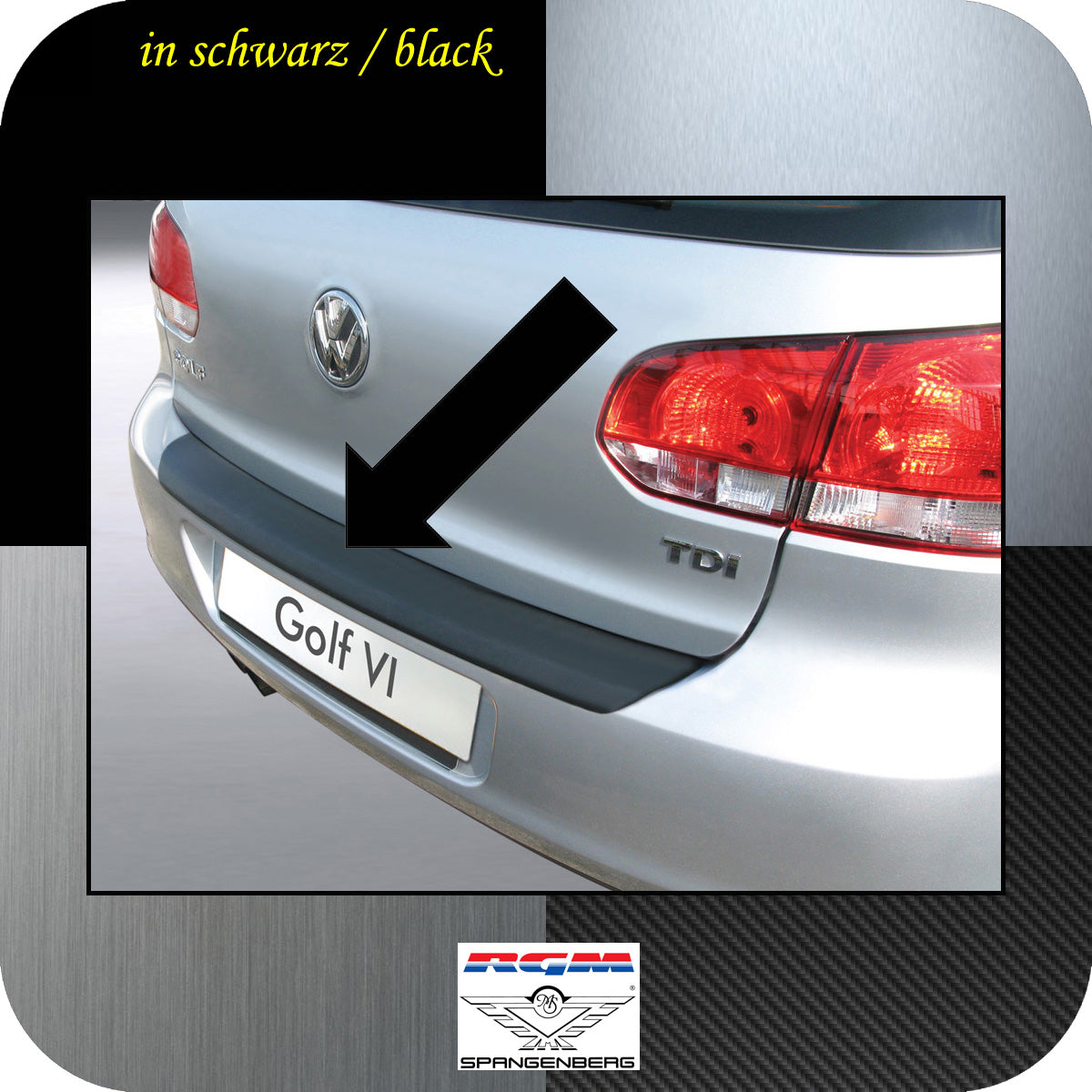 Ladekantenschutz schwarz VW Golf VI Schrägheck Baujahre 2008-2013 3500317