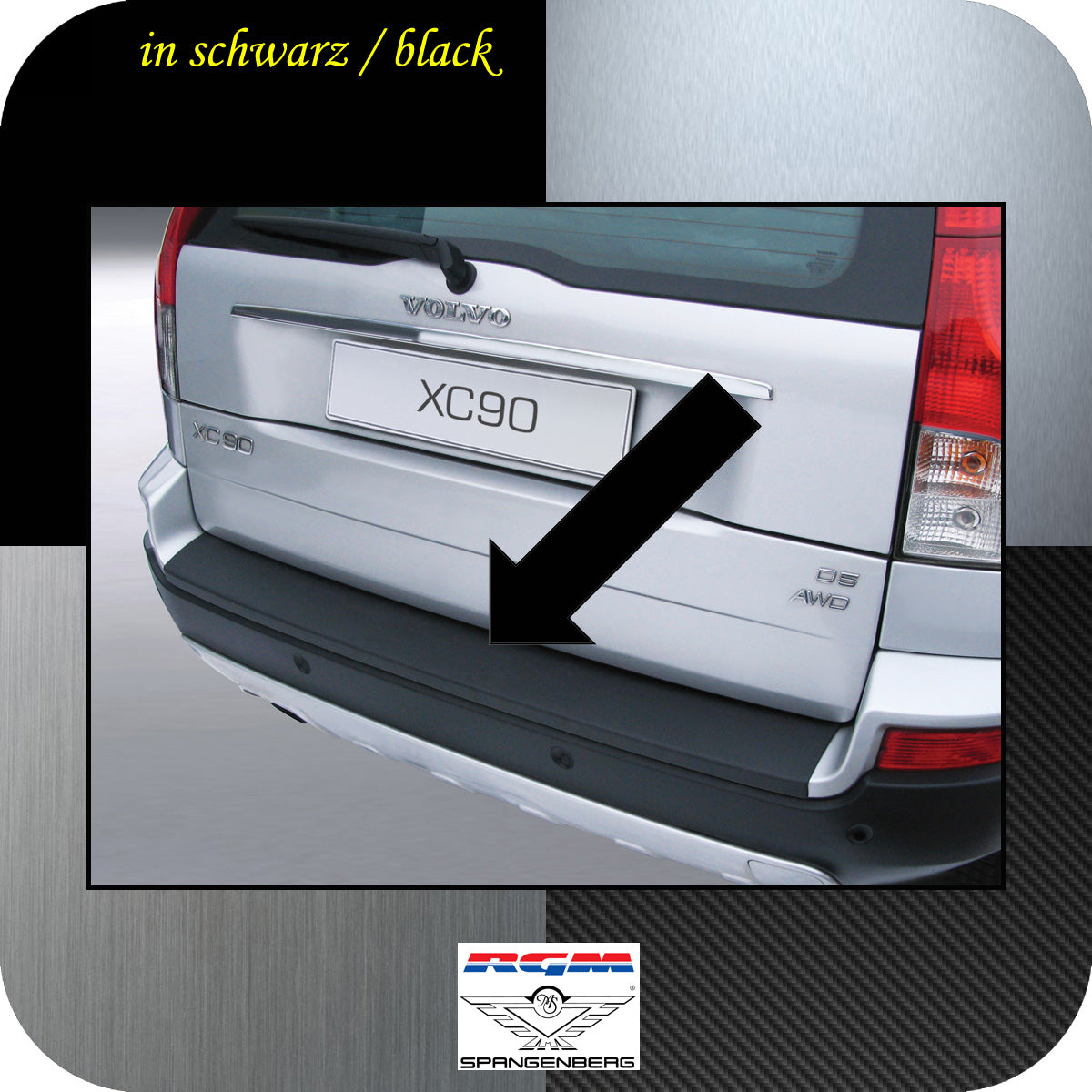 Ladekantenschutz schwarz Volvo XC90 I SUV Lackstoßstange 2002-2014 3500412