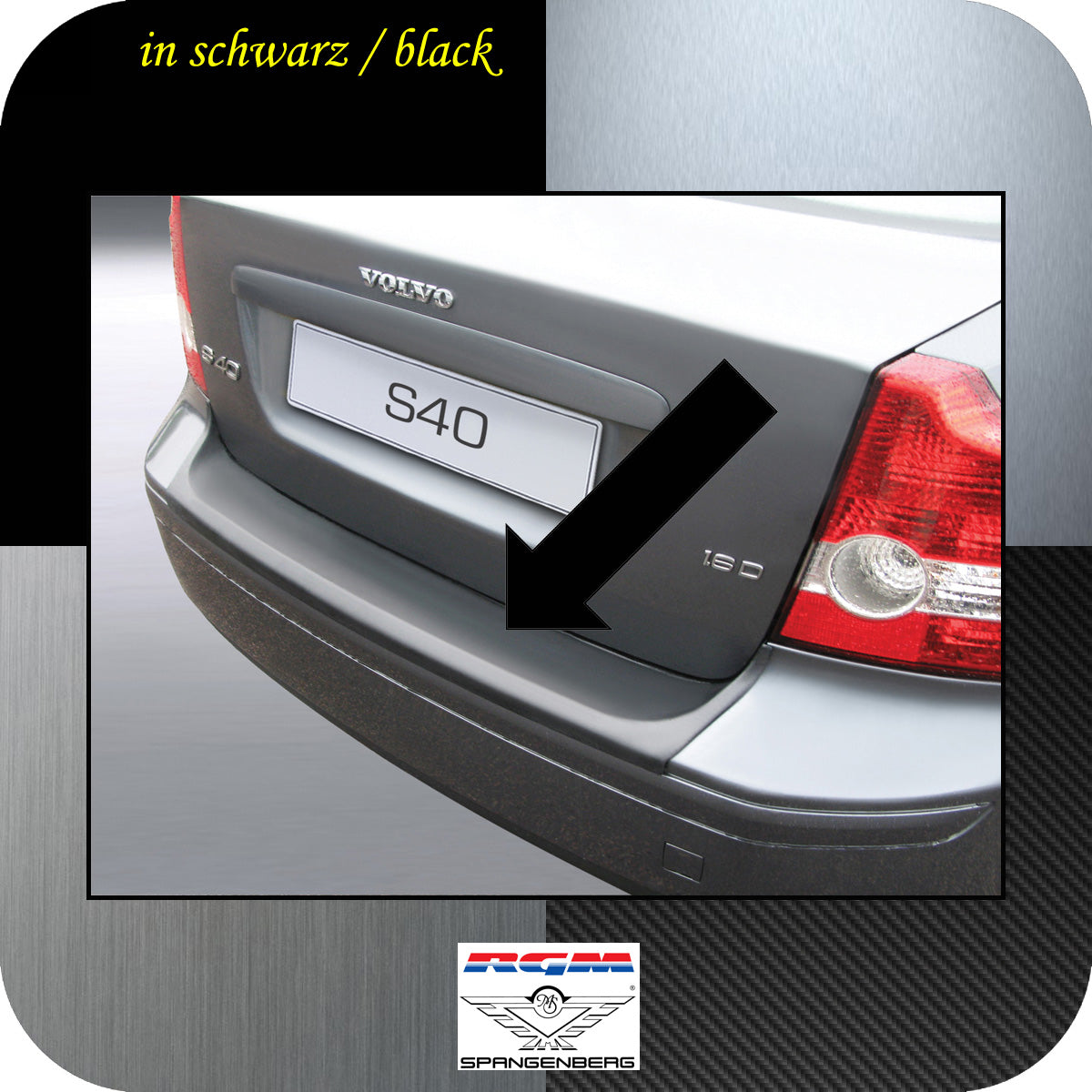 Ladekantenschutz schwarz Volvo S40 II Limousine vor Mopf 2004-2007 3500417