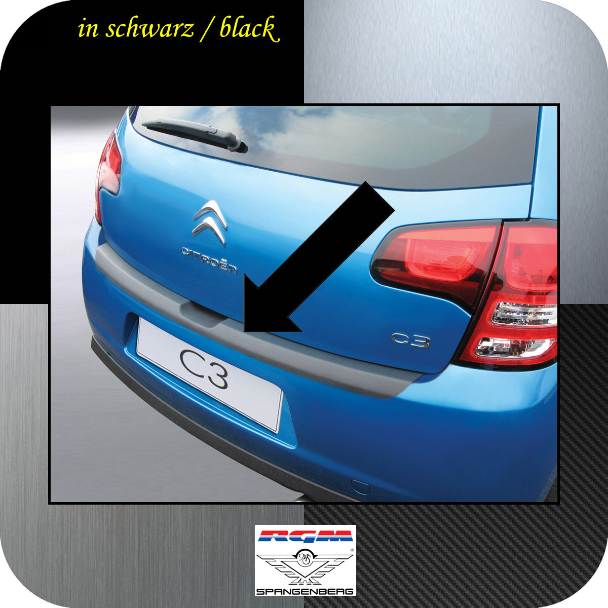 Ladekantenschutz schwarz Citroen C3 II 5-Türer Schrägheck 2010-16 3500433