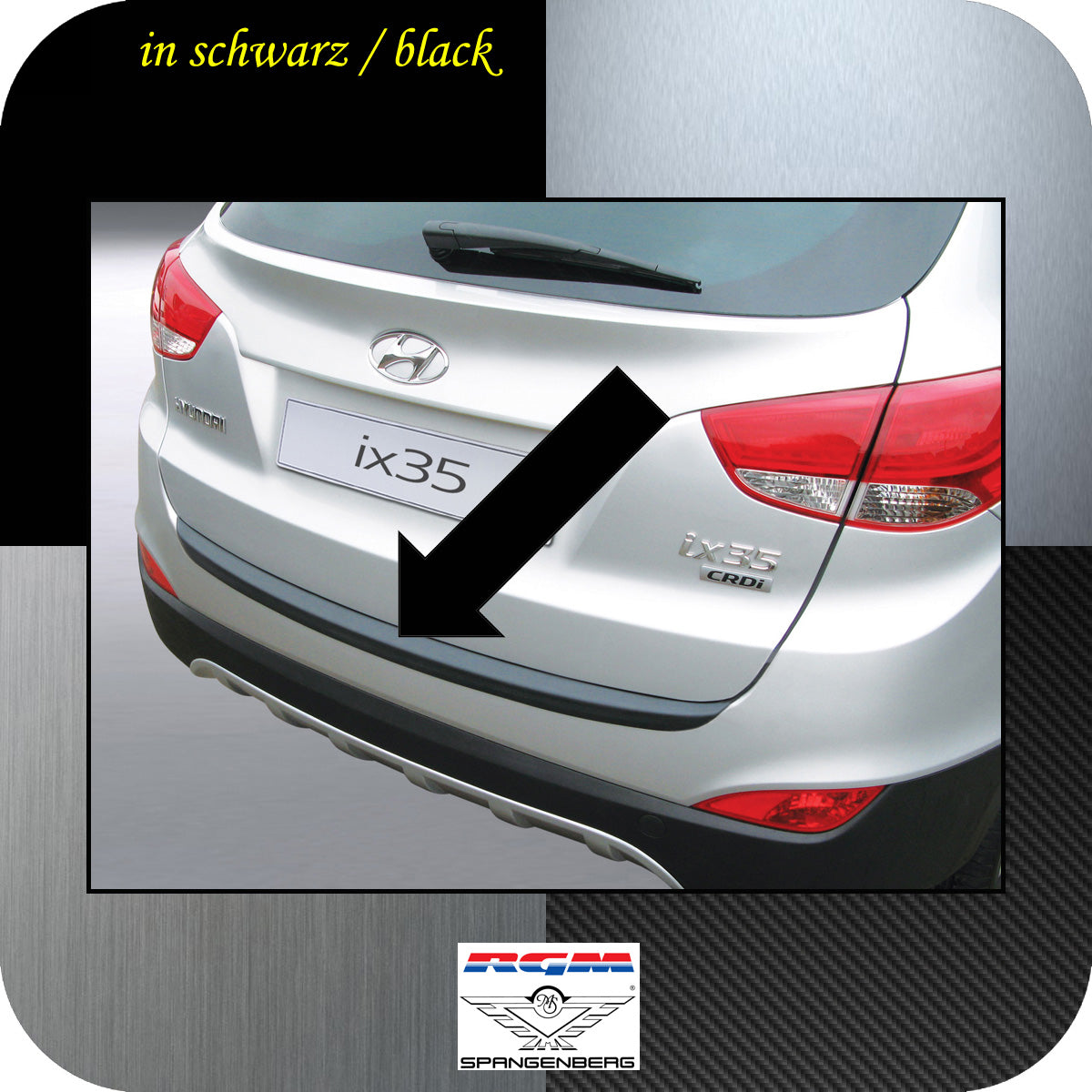 Ladekantenschutz schwarz Hyundai iX35 SUV Kombi 4x4 ab 2010-2015 3500435
