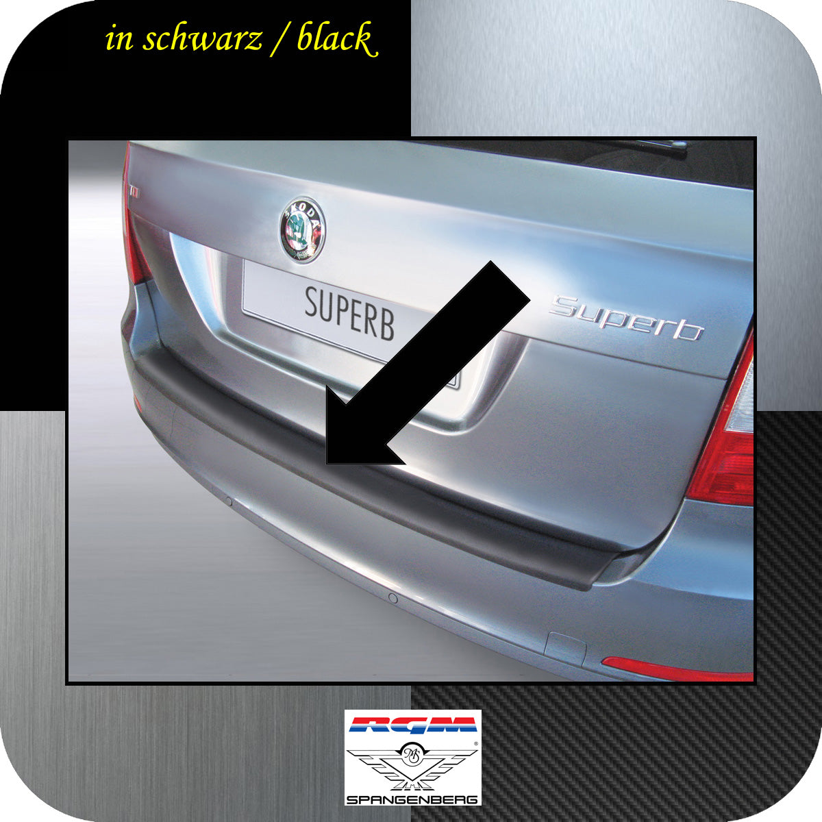 Ladekantenschutz schwarz Skoda Superb II Kombi vor facelift 2009-13 3500447