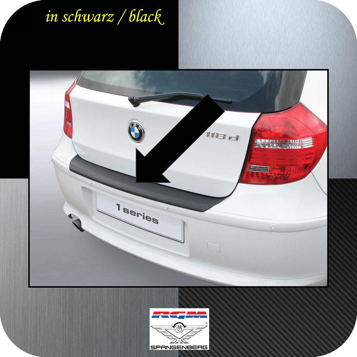 Ladekantenschutz schwarz BMW 1er E81 E87 Schrägheck ab Mopf 2007-12 3500453