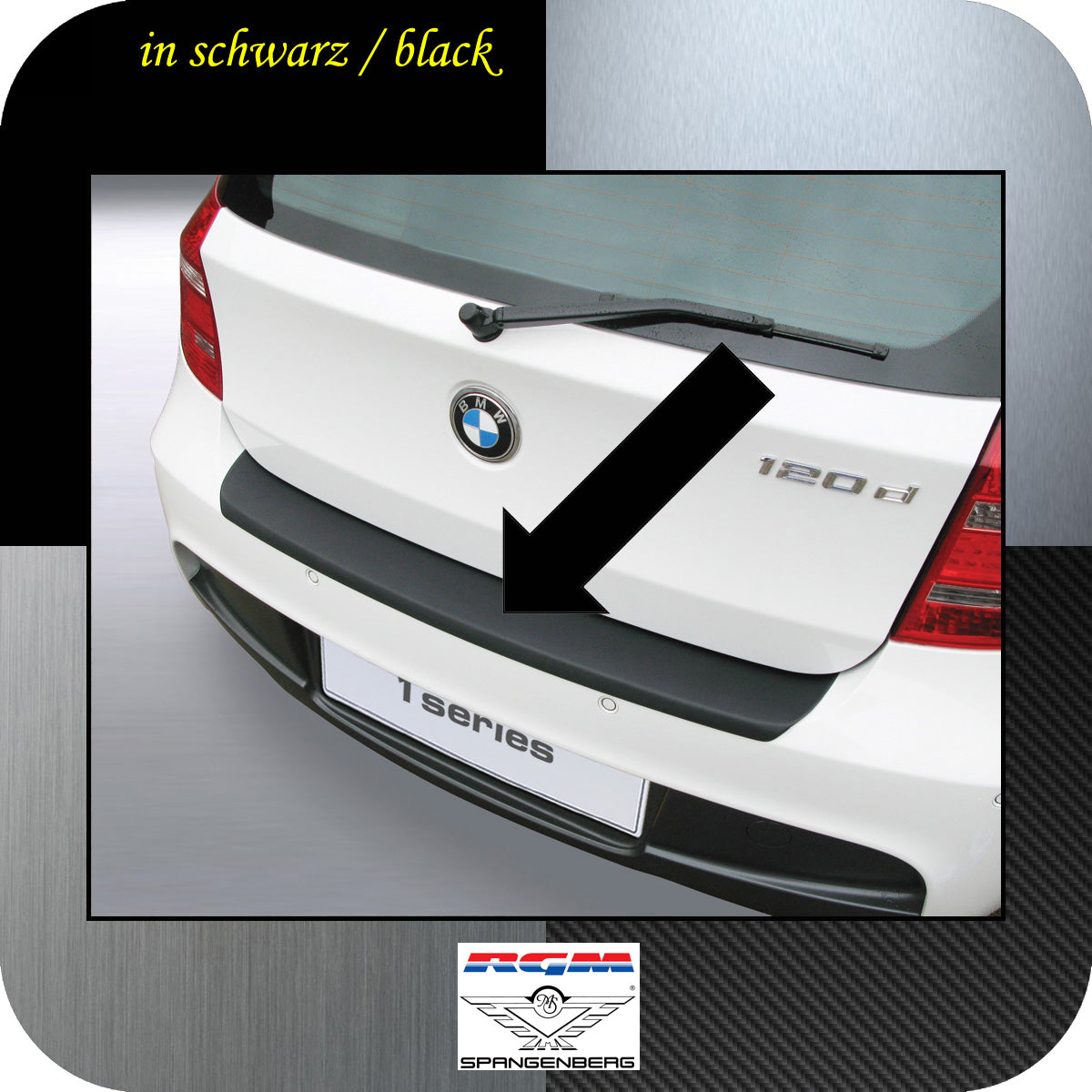 Ladekantenschutz schwarz BMW 1er E81 E87 M-Style ab facelift 2007-12 3500457