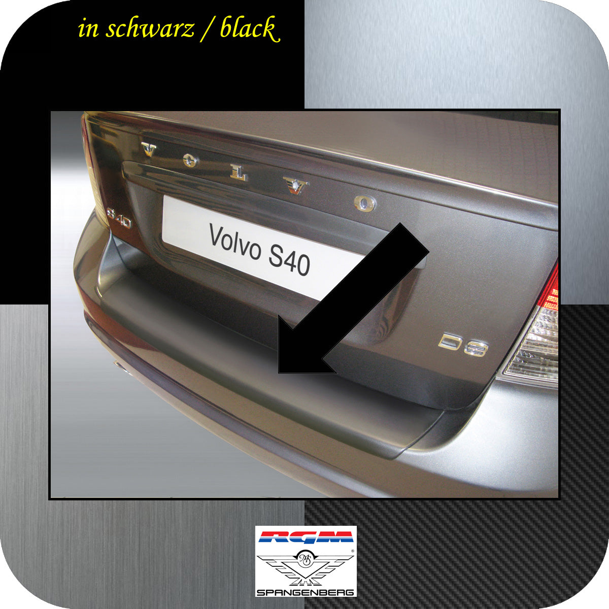 Ladekantenschutz schwarz Volvo S40 II Limousine ab facelift 2007-12 3500549
