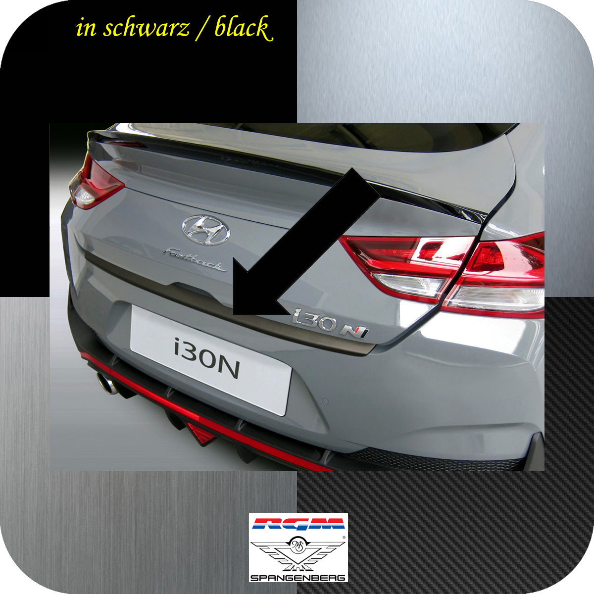Ladekantenschutz schwarz für Hyundai i30 & i30N III PD Fastback 11.2016- 3500569 a
