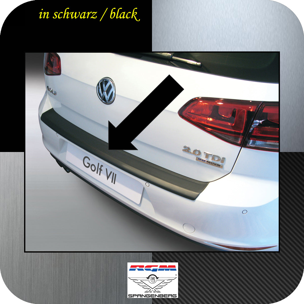 Ladekantenschutz schwarz VW Golf VII Schrägheck 2012- Version glatt 3500588
