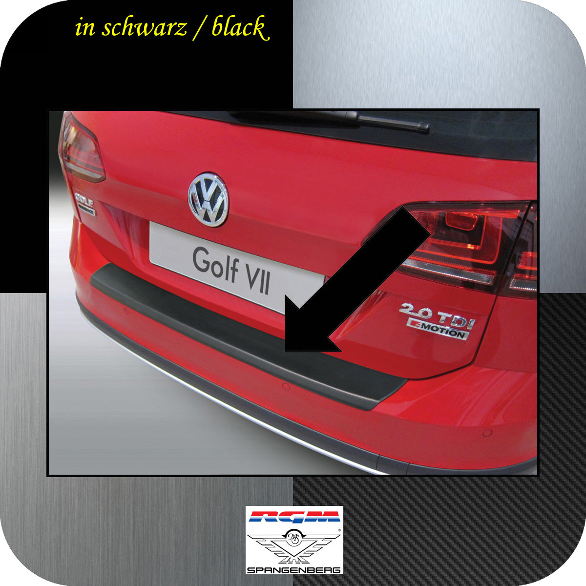 Ladekantenschutz schwarz VW Golf VII Variant auch Alltrack 2013-16 3500617