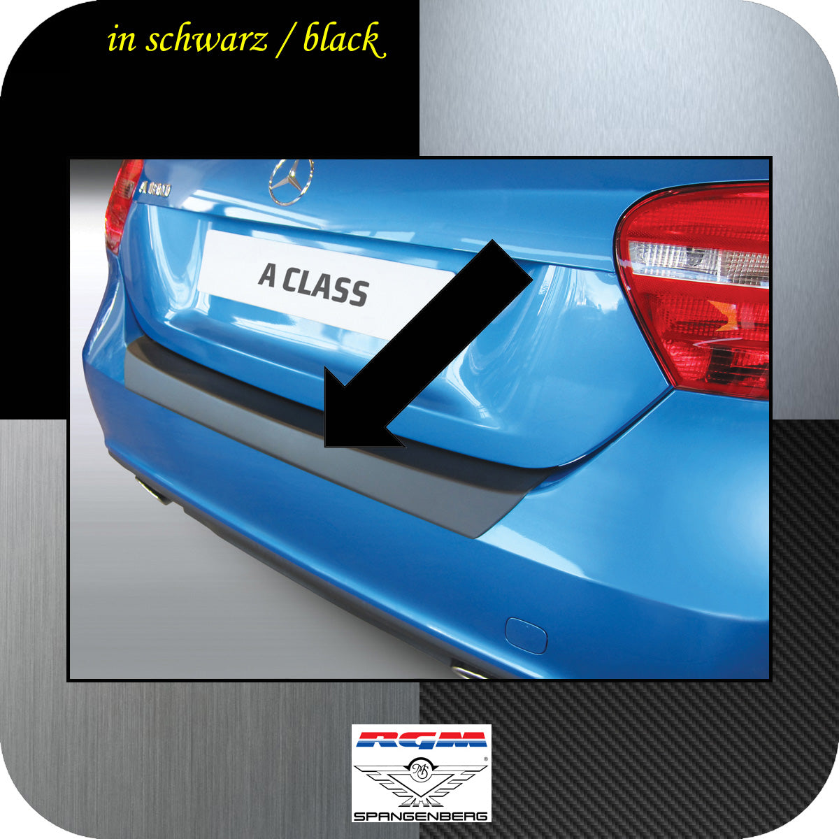 Ladekantenschutz schwarz Mercedes A-Klasse W176 Schrägheck ab 2012- 3500619