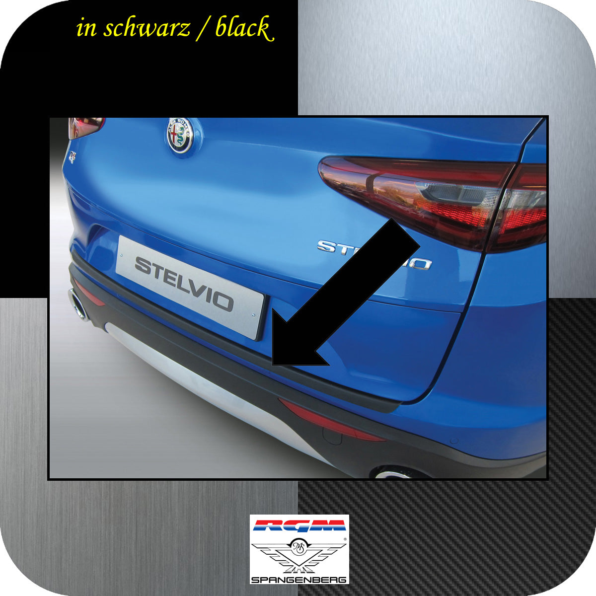 Ladekantenschutz schwarz Alfa Romeo Stelvio SUV 4x4 Typ 949 ab 12.2016- 3500693b