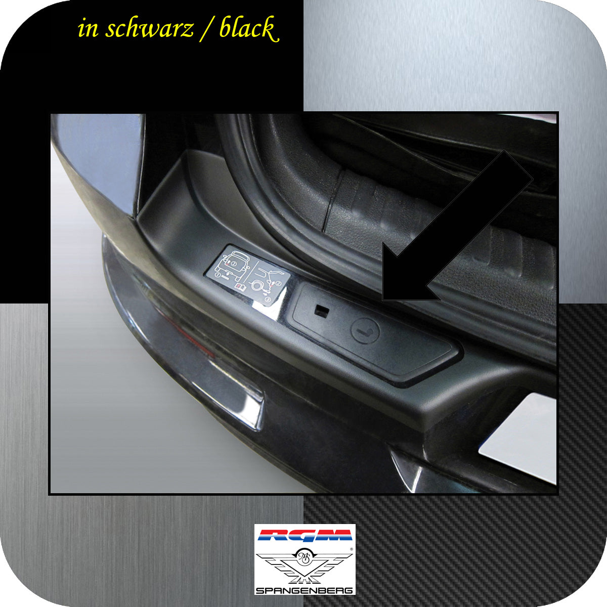 Ladekantenschutz schwarz VW Tiguan SUV schwenkbare Kupplung 2007-16 3500741