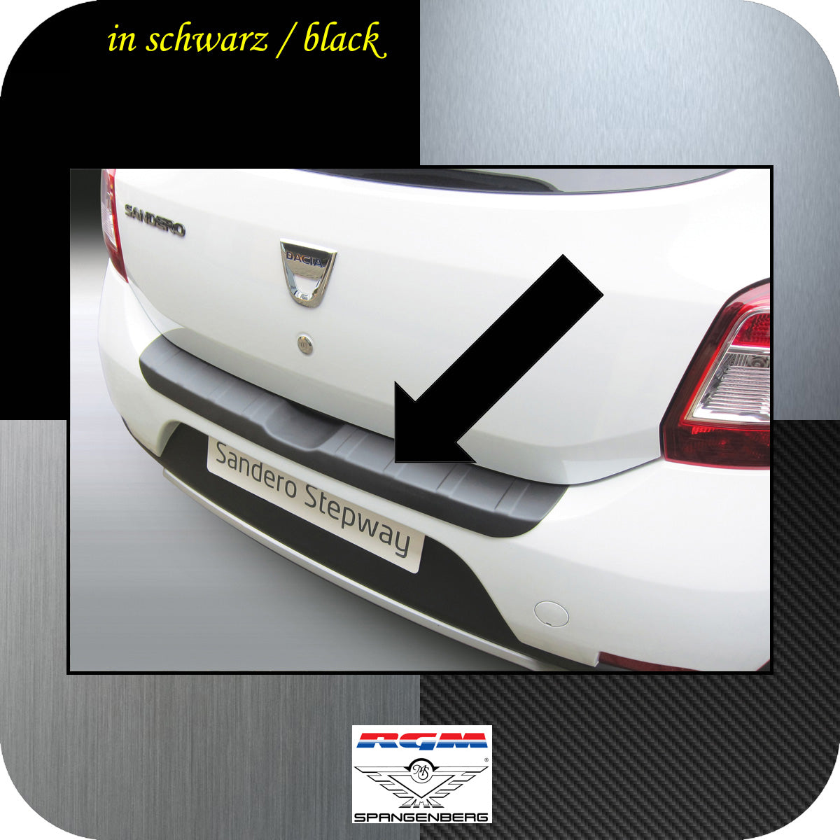 Ladekantenschutz schwarz Dacia Sandero II auch Stepway ab Bj 2012- 3500752