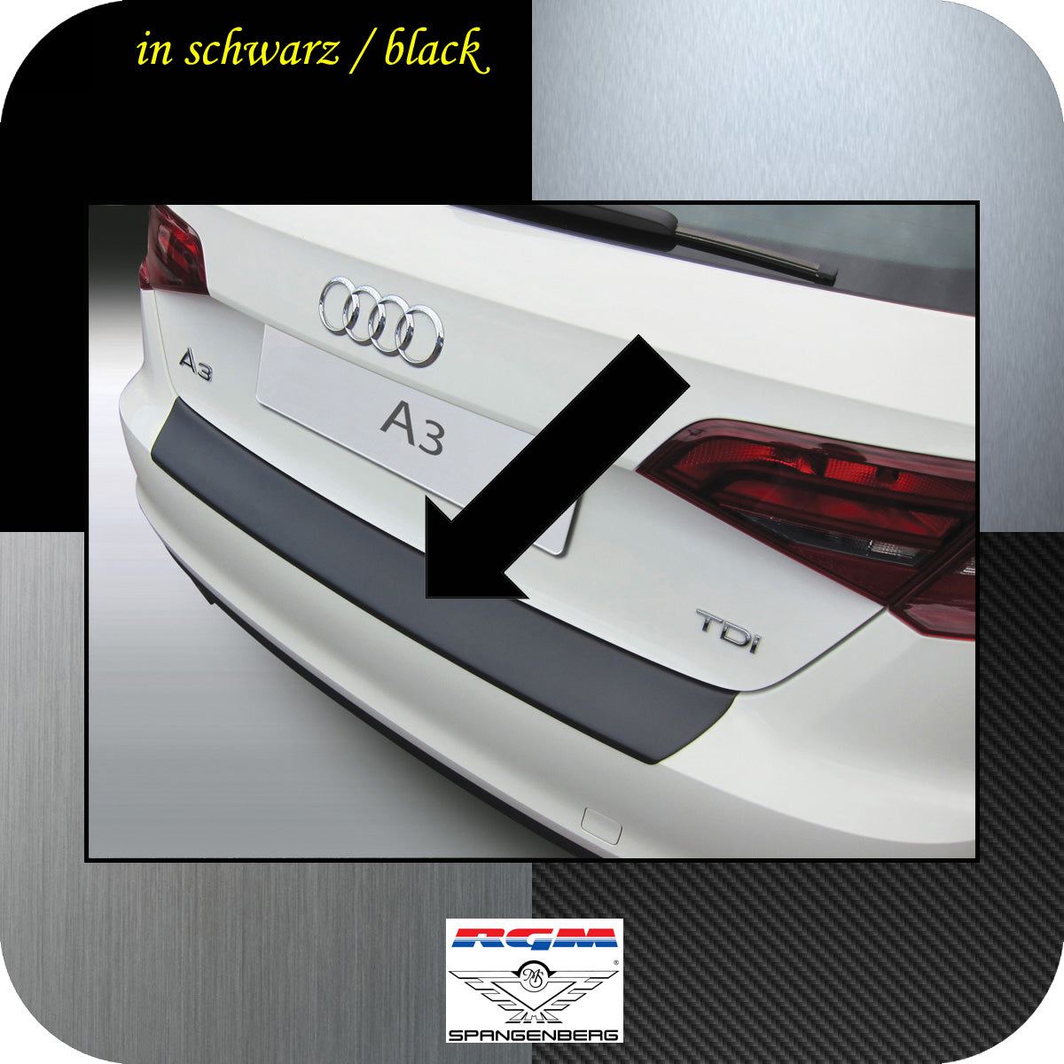 Ladekantenschutz schwarz Audi A3 Sportback auch S3 und RS3 ab 2012- 3500760