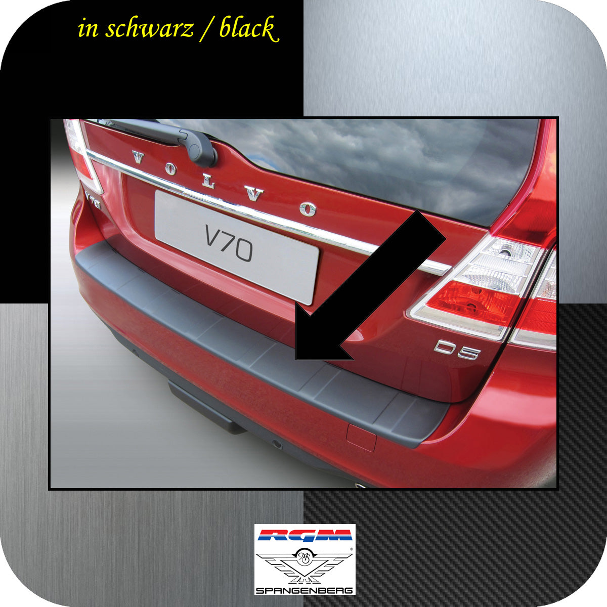 Ladekantenschutz schwarz Volvo V70 III Kombi ab facelift 2013- 3500761