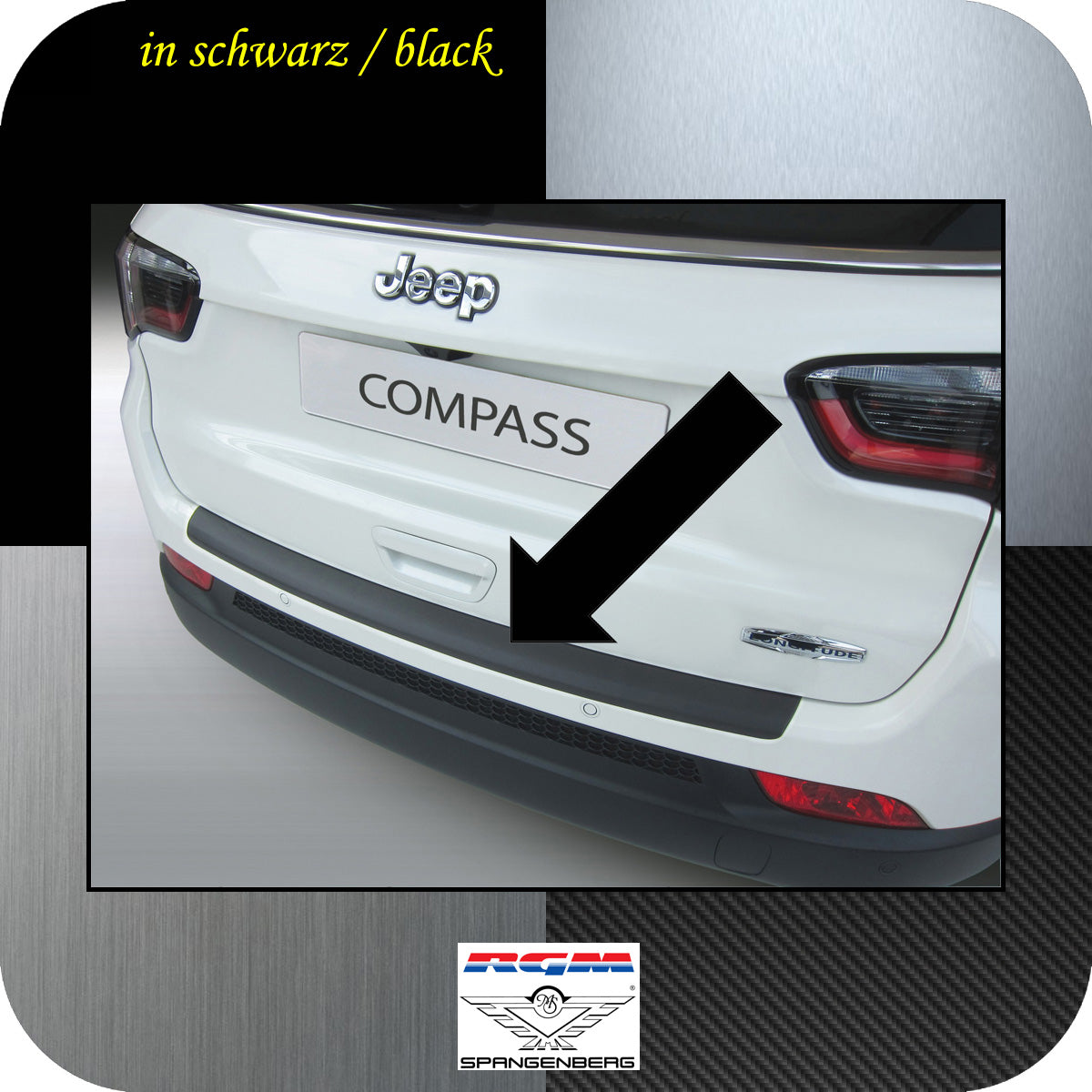 Ladekantenschutz schwarz Jeep Compass SUV Typ MX 2. Gen. ab 12.2016- 3500797