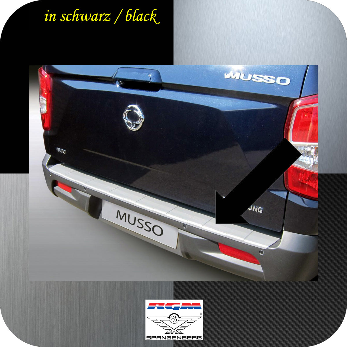 Ladekantenschutz schwarz für SsangYong Musso SUV ab Baujahr 08.2018- 3500825 a