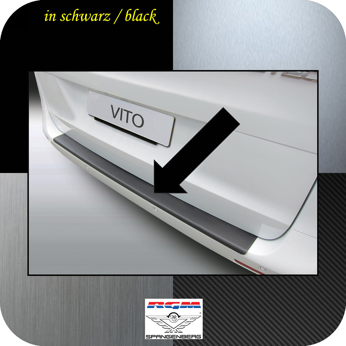 Ladekantenschutz schwarz Mercedes V-Klasse W447 Viano Vito ab 2014- 3500844