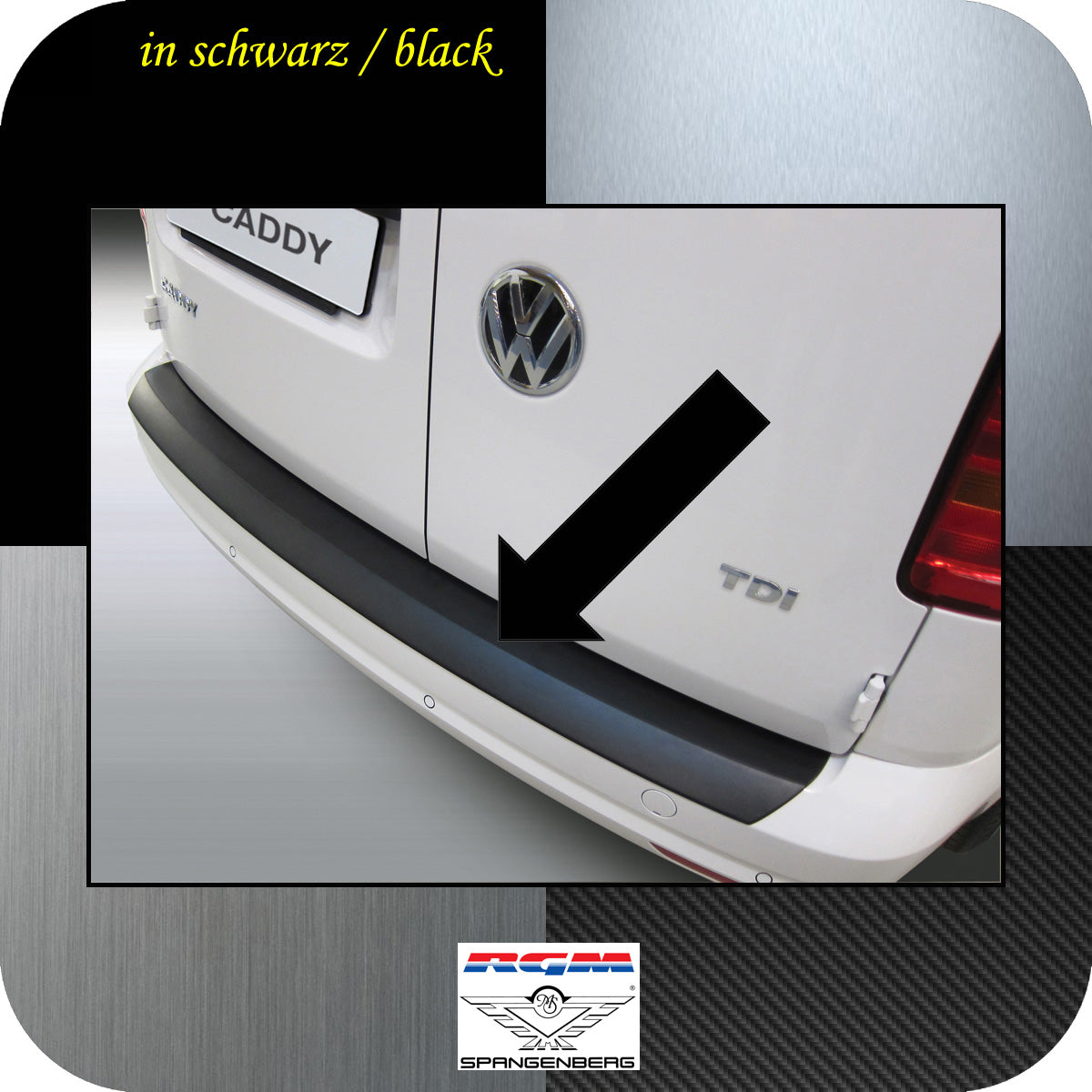 Ladekantenschutz schwarz VW Caddy IV auch Maxi ab Baujahr 2015- 3500848