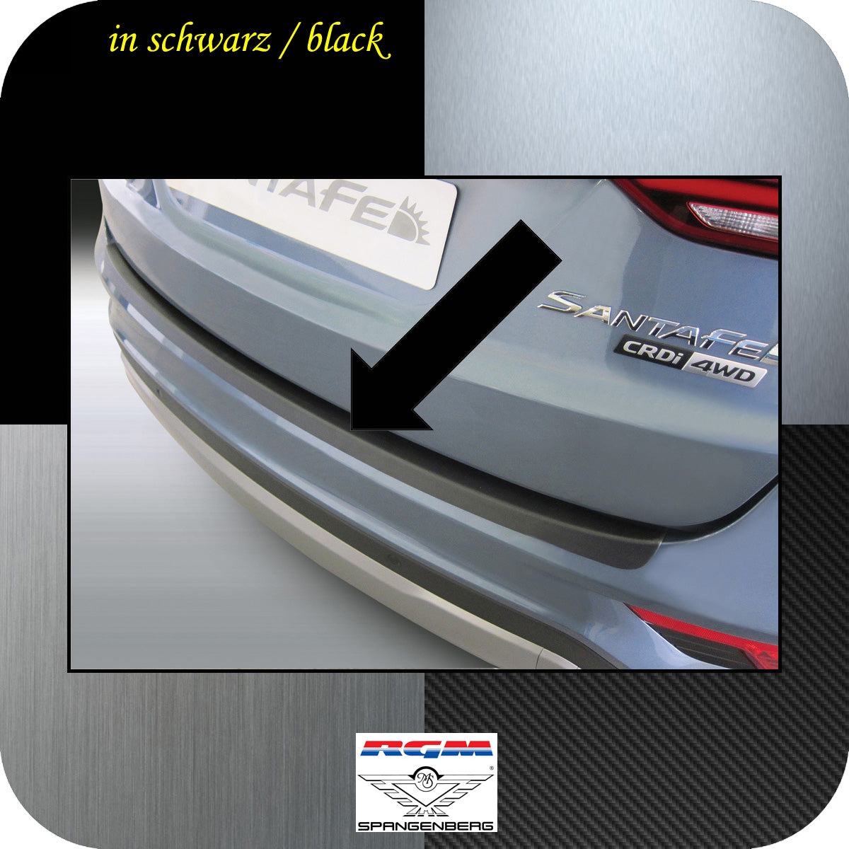 Ladekantenschutz schwarz Hyundai Santa Fe III SUV ab facelift 2015- 3500879