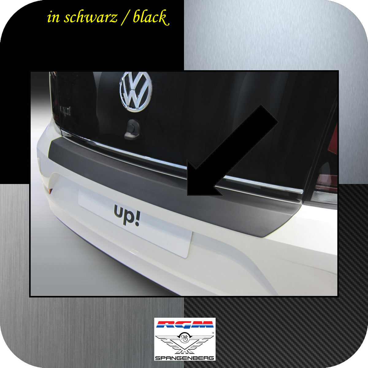 Ladekantenschutz schwarz VW UP Schrägheck ab facelift Baujahr 2015- 3500910