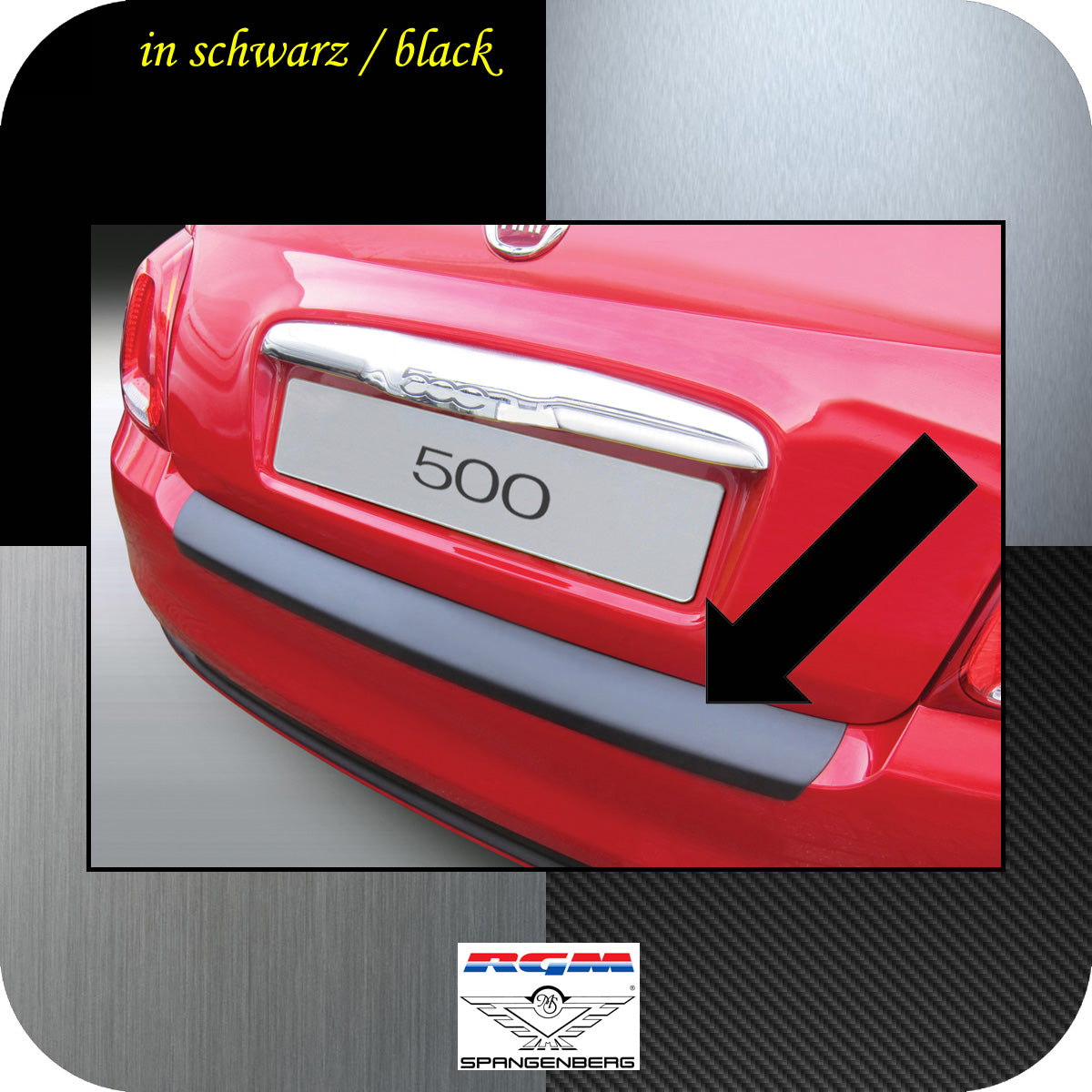 Ladekantenschutz schwarz Fiat 500 ab facelift Baujahr 2015- 3500914