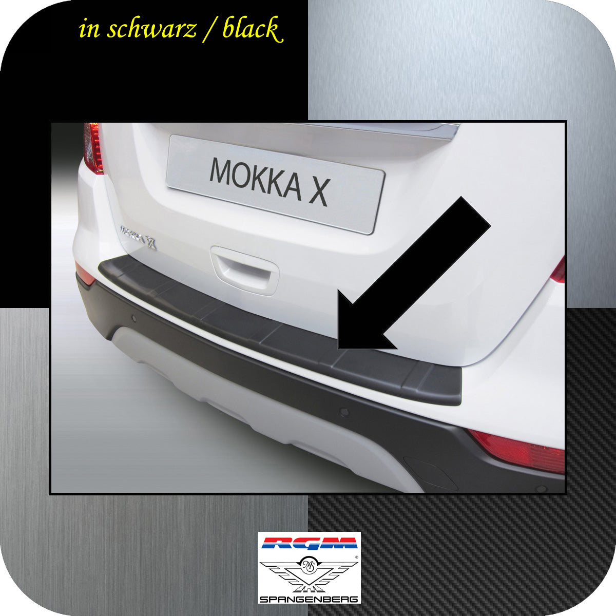 Ladekantenschutz schwarz Opel Mokka X SUV ab Mopf 2016- gerippt 3500915