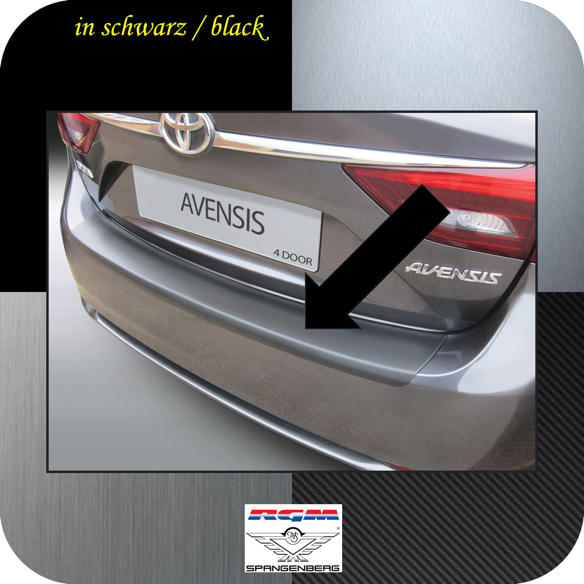 Ladekantenschutz schwarz Toyota Avensis Limo T27 ab 2. facelift 2015- 3500957