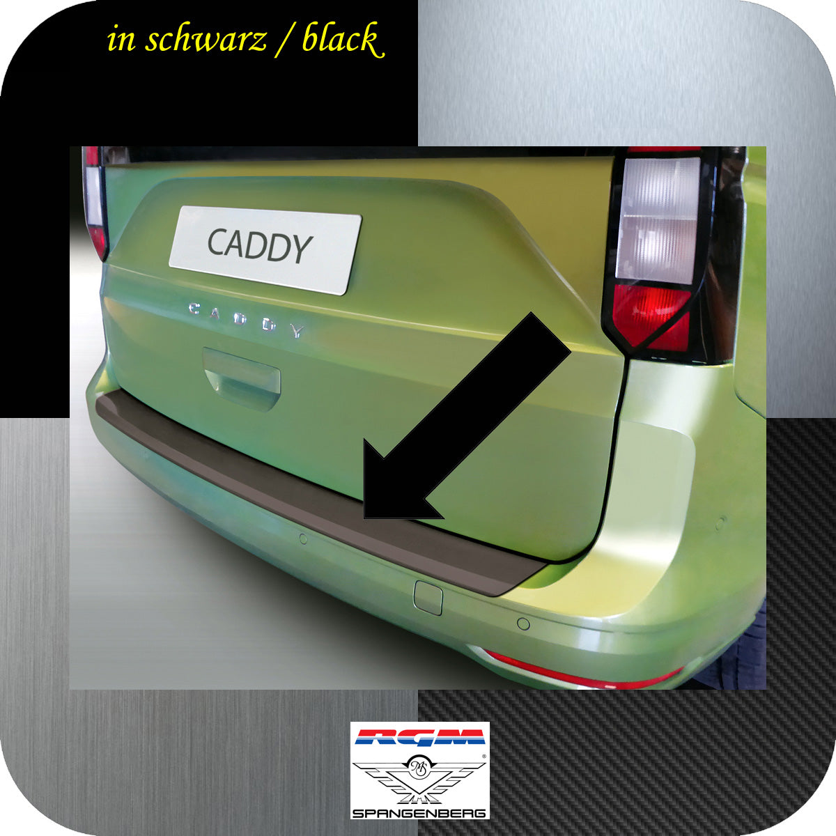 Ladekantenschutz schwarz für VW Caddy V mit Polypropylenstoßstange 2020- 3501331 a