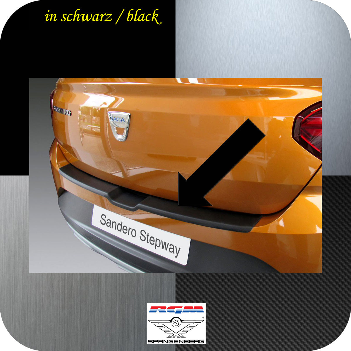 Ladekantenschutz schwarz für Dacia Sandero III auch Stepway DJF ab 2021- 3501355a