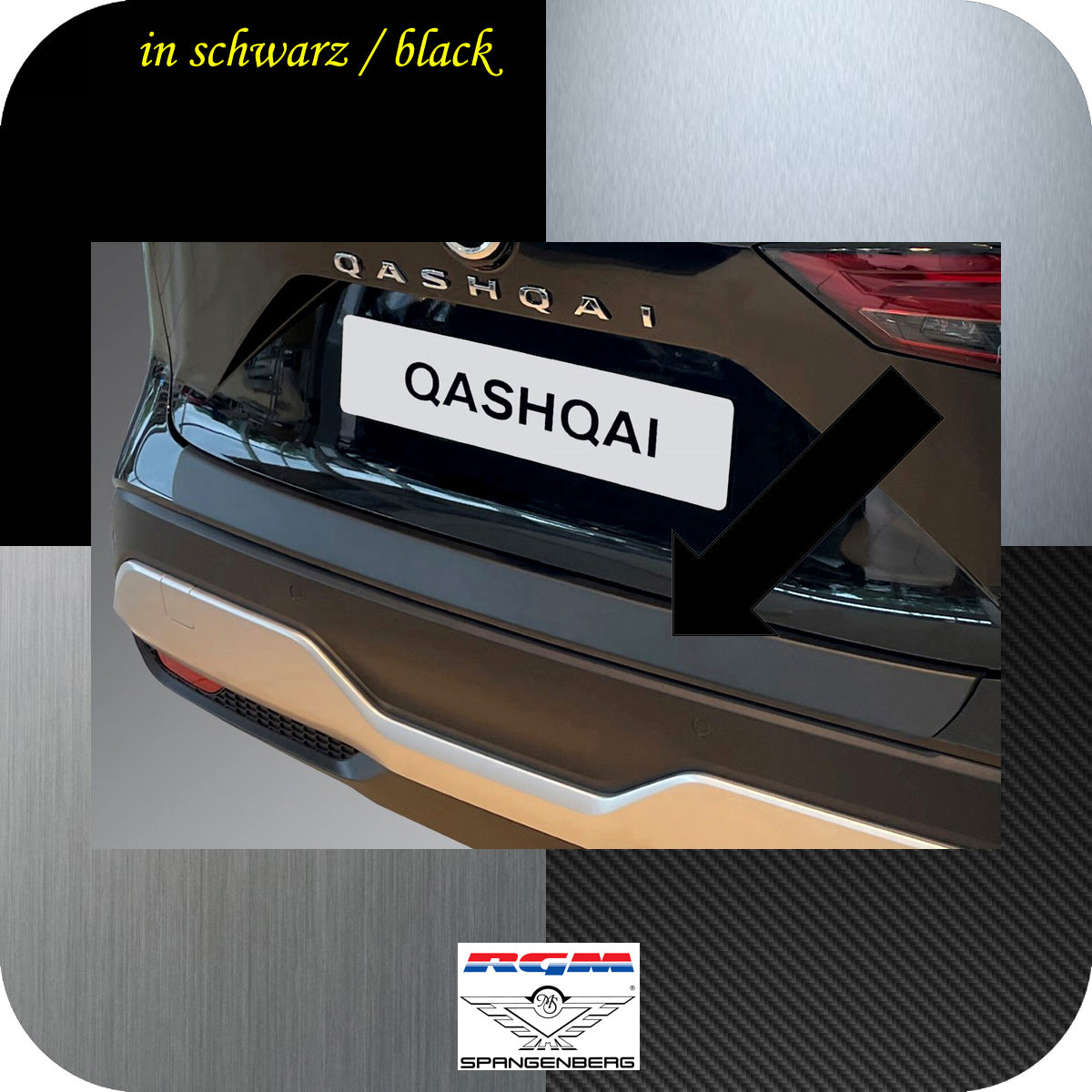 Ladekantenschutz schwarz für Nissan Qashqai 3. Gen. Typ J12 ab 02.2021- 3501362 a