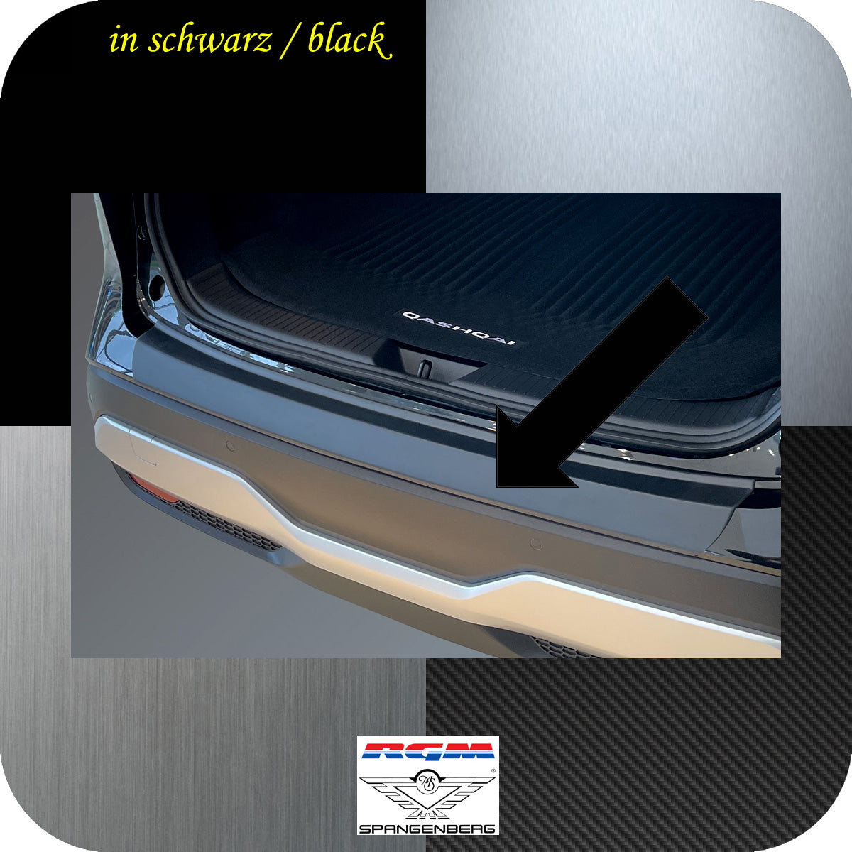 Ladekantenschutz schwarz für Nissan Qashqai 3. Gen. Typ J12 ab 02.2021- 3501362 b