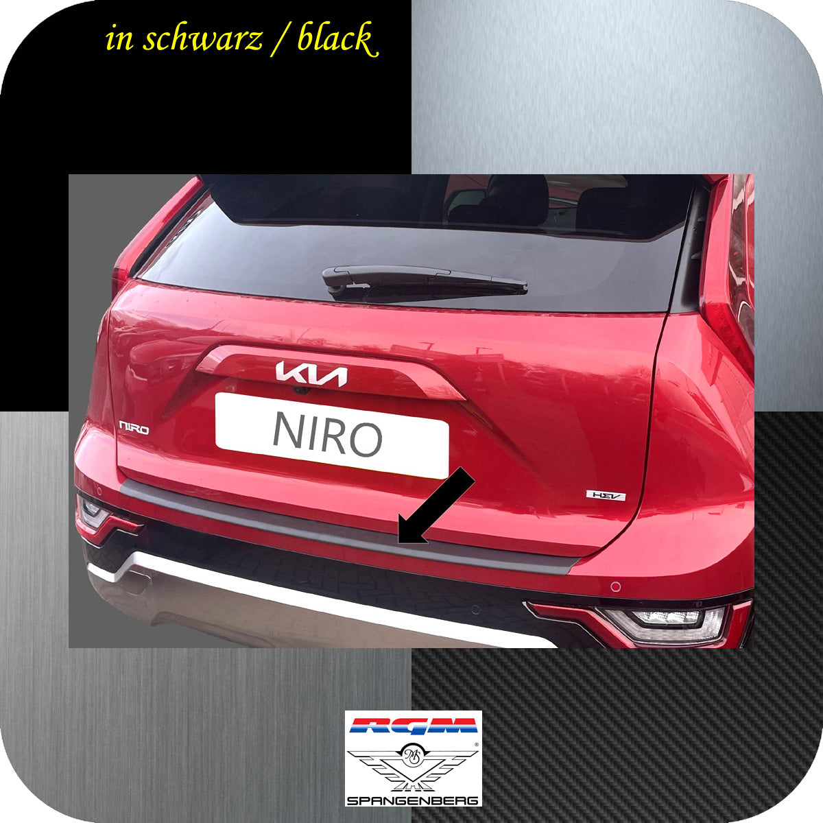 Ladekantenschutz schwarz für Kia Niro II Kombi Typ SG2 ab Bj. 06.2022- 3501379 b