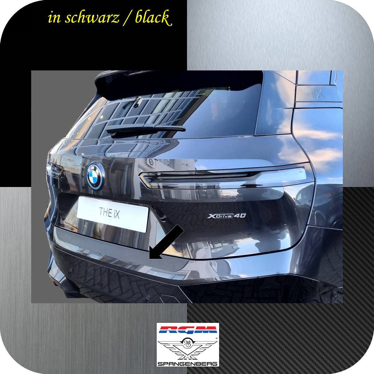 Ladekantenschutz schwarz für BMW iX M-Style SUV Typ i20 ab Bj. 07.2021- 3501388 a