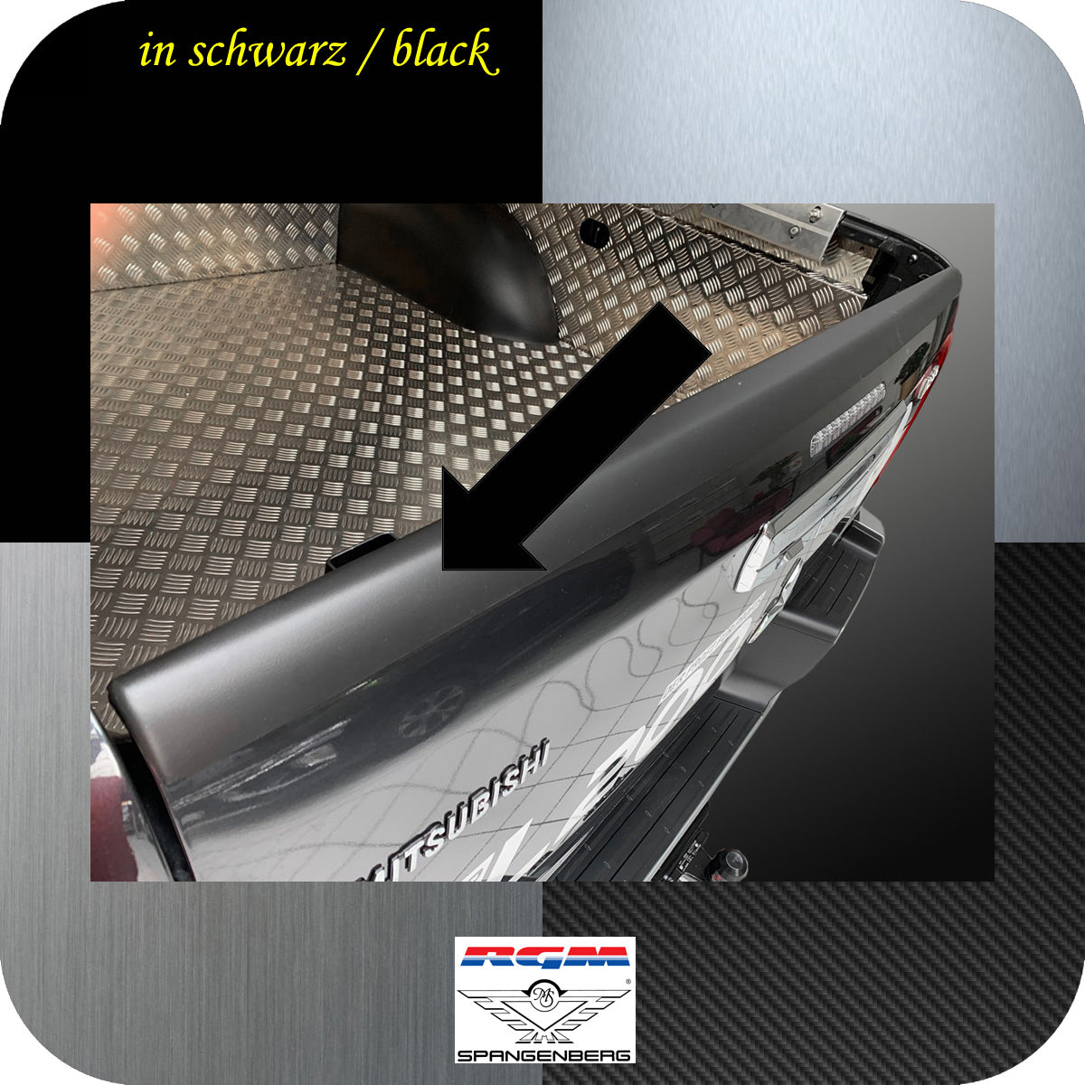 Heckklappen Schutzleiste ABS schwarz für Mitsubishi L200 5.Gen. 09.2015- 3510112 b