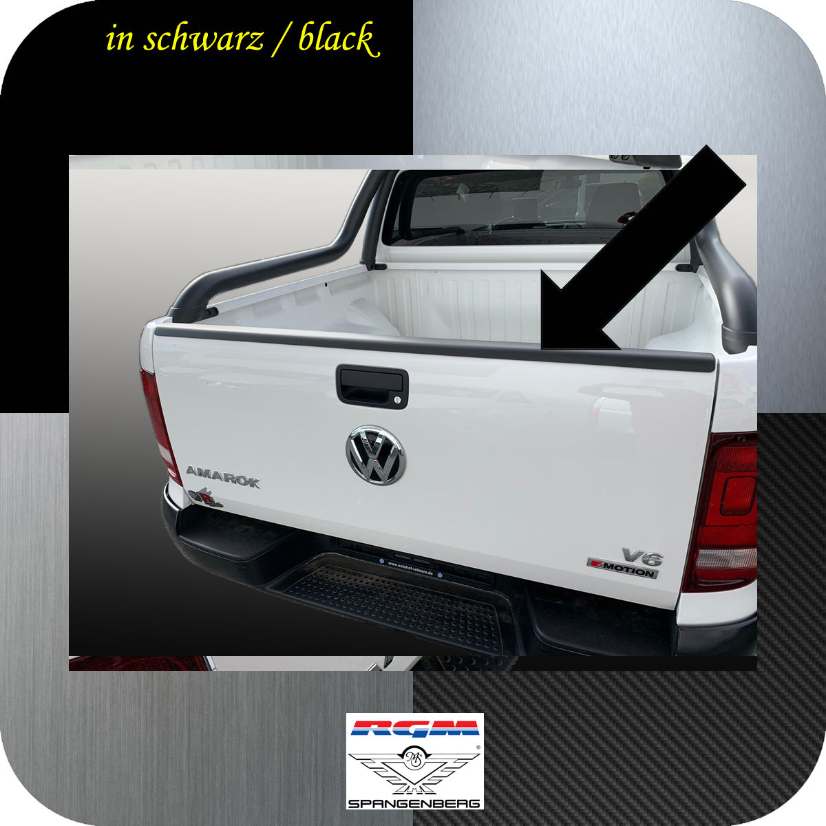 Heckklappen Schutzleiste ABS schwarz für VW Amarok ab Baujahr 2010- 3510114 a