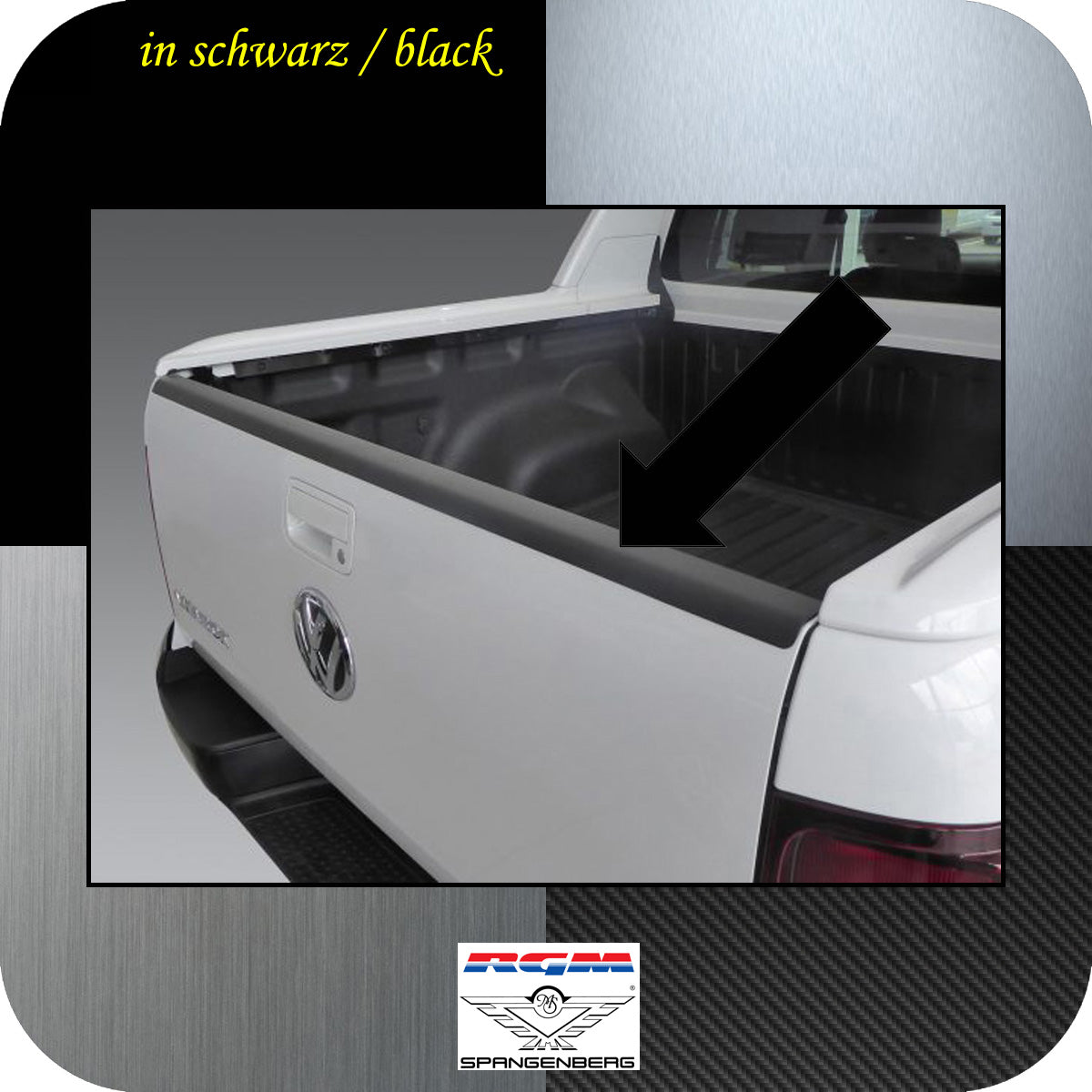 Heckklappen Schutzleiste ABS schwarz für VW Amarok ab Baujahr 2010- 3510114 aa